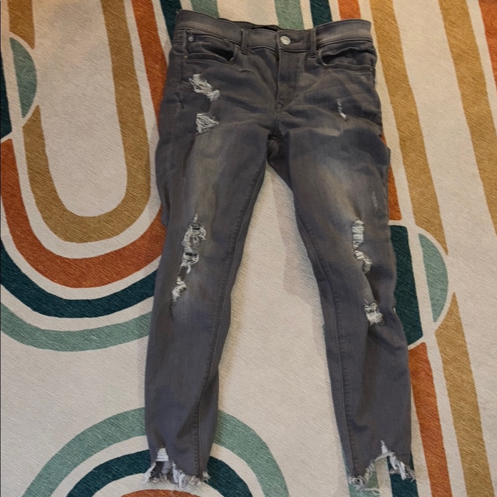 Express Gray Distressed Leggings